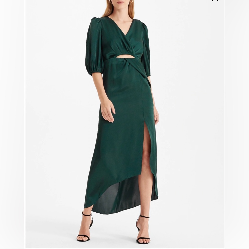 Express Green Cutout Midi Dress